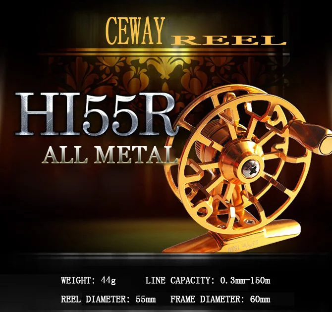Зима катушка Hi 55 ceway все металлические рыба Катушки Fly Рыбалка Материал снасти