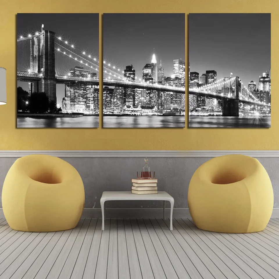 Hot Sell Modern New York Brooklyn Bridge Night Scape Wall Art Home Wedding Decorative Modular Picture Print on Canvas No Frame
Hot Sell Modern New York Brooklyn Bridge Night Scape Wall Art Home Wedding Decorative Modular Picture Print on Canvas No Frame