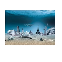 122cm Length Fish Aquatic Pet Decorations Ornaments Durable Background Aquarium Ocean Landscape Poster Fish Tank Background MA15 image