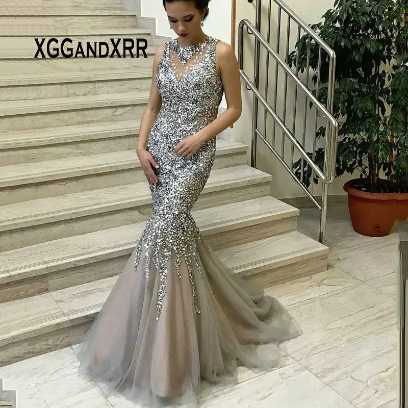 Luxury Silver Gray Mermaid Prom Dress 2019 Elegant O Neck Heavy Beaded Sequins Long Formal Evening Dress Women Party Gown
Luxury Silver Gray Mermaid Prom Dress 2019 Elegant O Neck Heavy Beaded Sequins Long Formal Evening Dress Women Party Gown