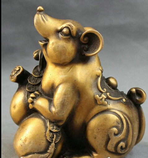 003246 Folk Chinese Bronze Year Zodiac FengShui Wealth Coin Gourd Mouse Statue Figurine
003246 Folk Chinese Bronze Year Zodiac FengShui Wealth Coin Gourd Mouse Statue Figurine