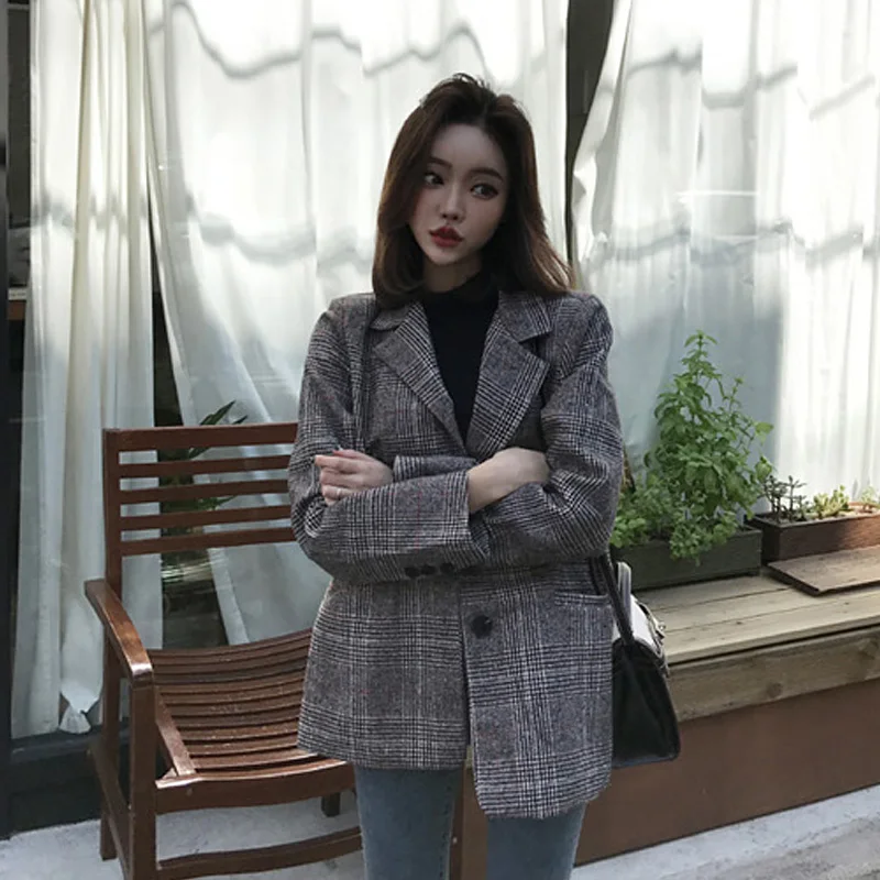 Autumn Winter Fashion Plaid Blazers Women Single Breasted Female Outerwear Ladies Jackets blazer feminino
Autumn Winter Fashion Plaid Blazers Women Single Breasted Female Outerwear Ladies Jackets blazer feminino