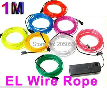 1M Flexible Neon Light DIY EL Wire Rope Tube Cable rope Car Boat Dance wedding bar Eyecatchy Dress Party+Battery pack Controller
1M Flexible Neon Light DIY EL Wire Rope Tube Cable rope Car Boat Dance wedding bar Eyecatchy Dress Party+Battery pack Controller