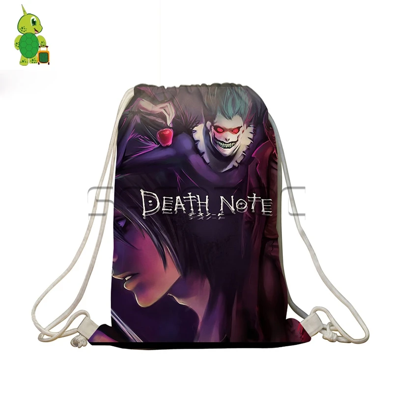 Anime Death Note Drawstring Bag Children School Backpack L Kira Printed Students Softback Book Bags Women Men Casual Travel Bags
Anime Death Note Drawstring Bag Children School Backpack L Kira Printed Students Softback Book Bags Women Men Casual Travel Bags