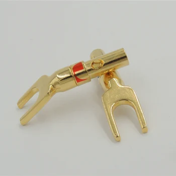 10pcs 24K Plated GOLD Plated Speaker Nakamichi Banana Spade Plug Screw Type jack connector 
10pcs 24K Plated GOLD Plated Speaker Nakamichi Banana Spade Plug Screw Type jack connector
