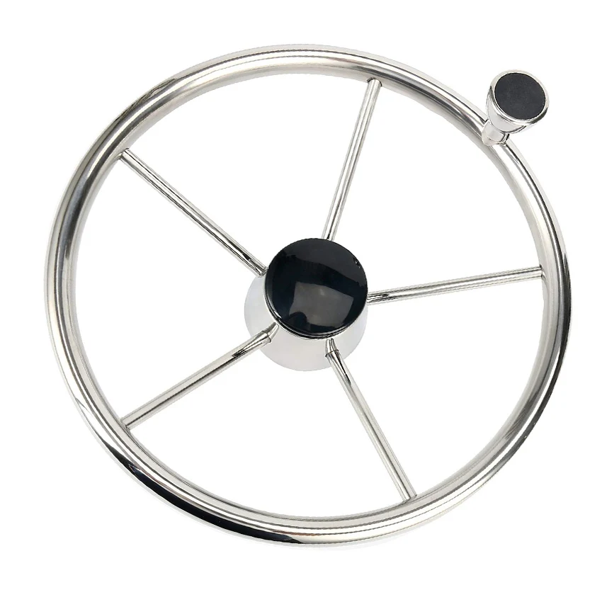 13~1/2" Boat Stainless Steel Steering Wheel with Spinner Handle Knob fit 3/4" Shaft Boat Accessories 
13~1/2" Boat Stainless Steel Steering Wheel with Spinner Handle Knob fit 3/4" Shaft Boat Accessories