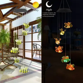 Home Color-changing Outdoor Pendant Bell Solar Powered Lamp Bee Wind Chime LED Light
Home Color-changing Outdoor Pendant Bell Solar Powered Lamp Bee Wind Chime LED Light