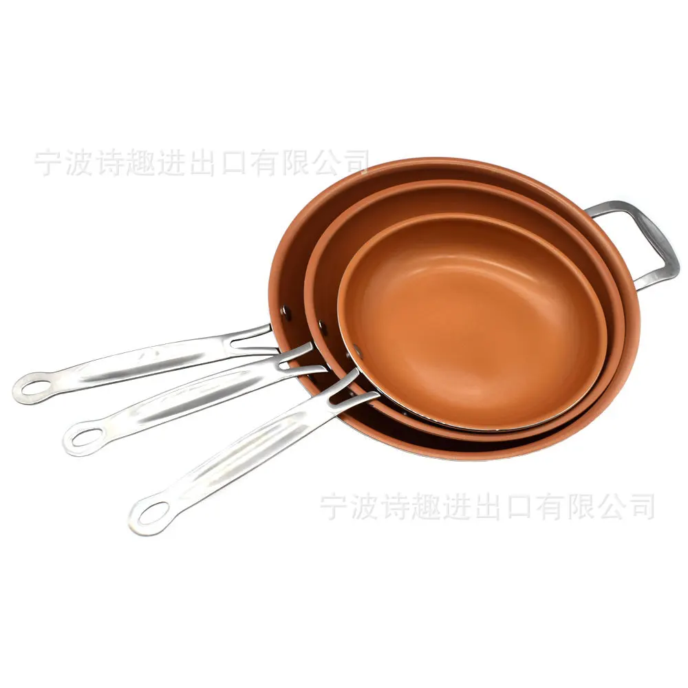 8/10/12 inch Round Non-stick Candy Frying Pan with Ceramic Copper and Induction Coating, Oven & Dishwasher Safe
8/10/12 inch Round Non-stick Candy Frying Pan with Ceramic Copper and Induction Coating, Oven & Dishwasher Safe