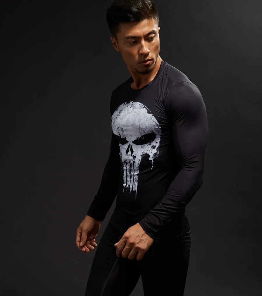 Spring/summer 2019 slim sports fitness men's long-sleeved top T-shirt, fashion print skull tight collar quick-dry T-shirt
Spring/summer 2019 slim sports fitness men's long-sleeved top T-shirt, fashion print skull tight collar quick-dry T-shirt