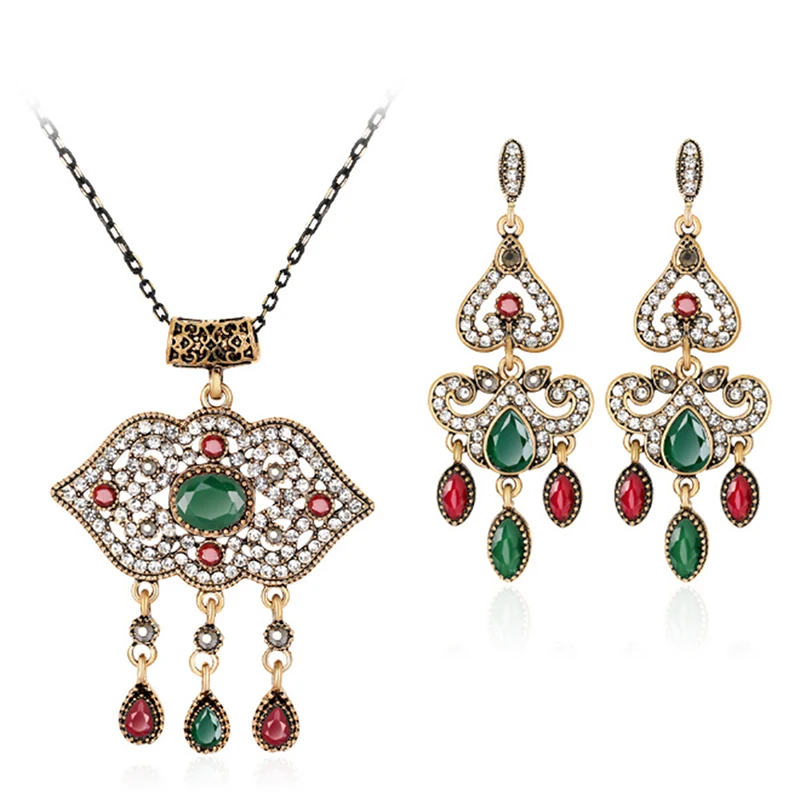 1 Set Vintage Necklace Earrings Luxury Resin Crystal Jewelry Women Collar SetsWedding Jewelry Set Fashion Women Jewelry
1 Set Vintage Necklace Earrings Luxury Resin Crystal Jewelry Women Collar SetsWedding Jewelry Set Fashion Women Jewelry