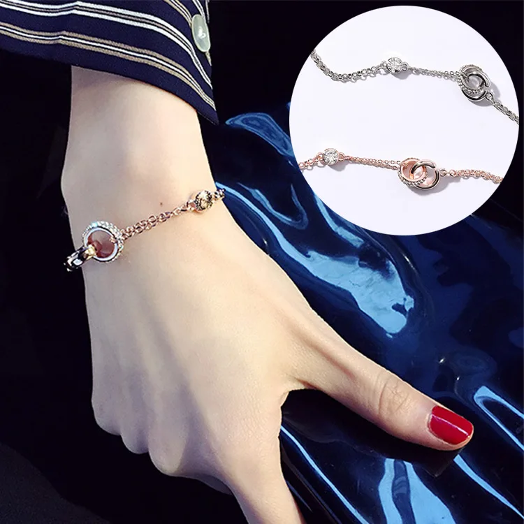 2018 Korean Fashion Simple Gold & Silver Color Double Cross Circle Crystal Chain Bracelet for Women Party Charm Jewelry Gift
2018 Korean Fashion Simple Gold & Silver Color Double Cross Circle Crystal Chain Bracelet for Women Party Charm Jewelry Gift