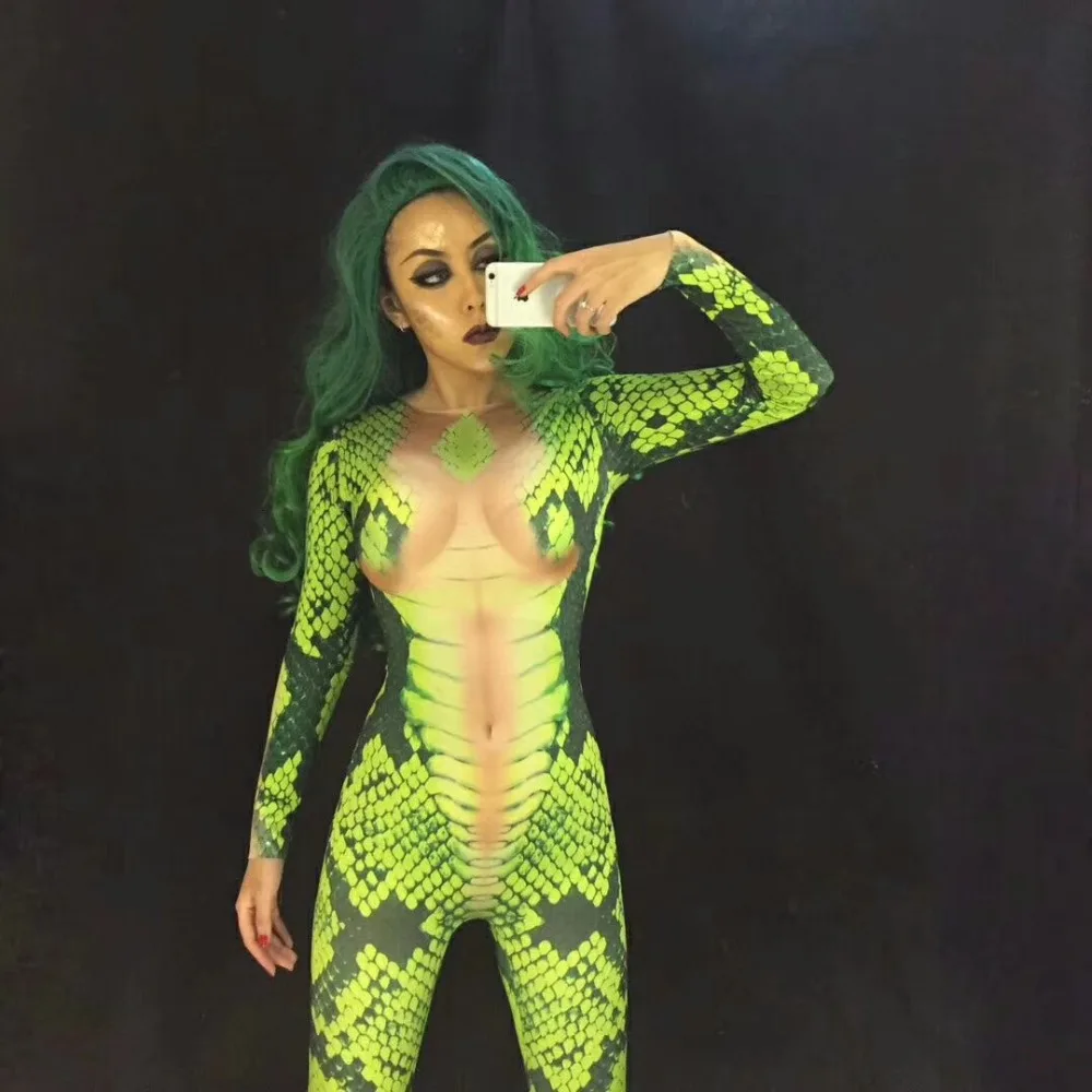 Sexy Jumpsuit Jazz Dance Costumes Snake Printed Performance Bodysuit Female Singer Rompers Stage Wear Nightclub DS Outfit DJ175
Sexy Jumpsuit Jazz Dance Costumes Snake Printed Performance Bodysuit Female Singer Rompers Stage Wear Nightclub DS Outfit DJ175