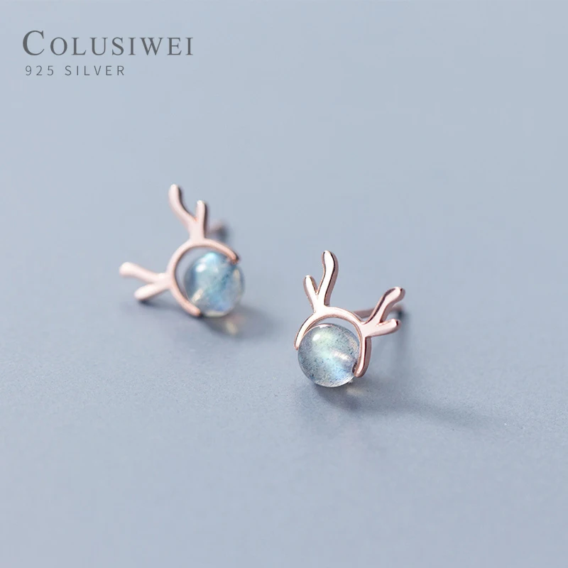 Colusiwei Crystal Stone Deer Stud Earrings For Girls Accessories 925 Silver Animal Antler Earring Lady Fashion Christmas Jewelry
Colusiwei Crystal Stone Deer Stud Earrings For Girls Accessories 925 Silver Animal Antler Earring Lady Fashion Christmas Jewelry