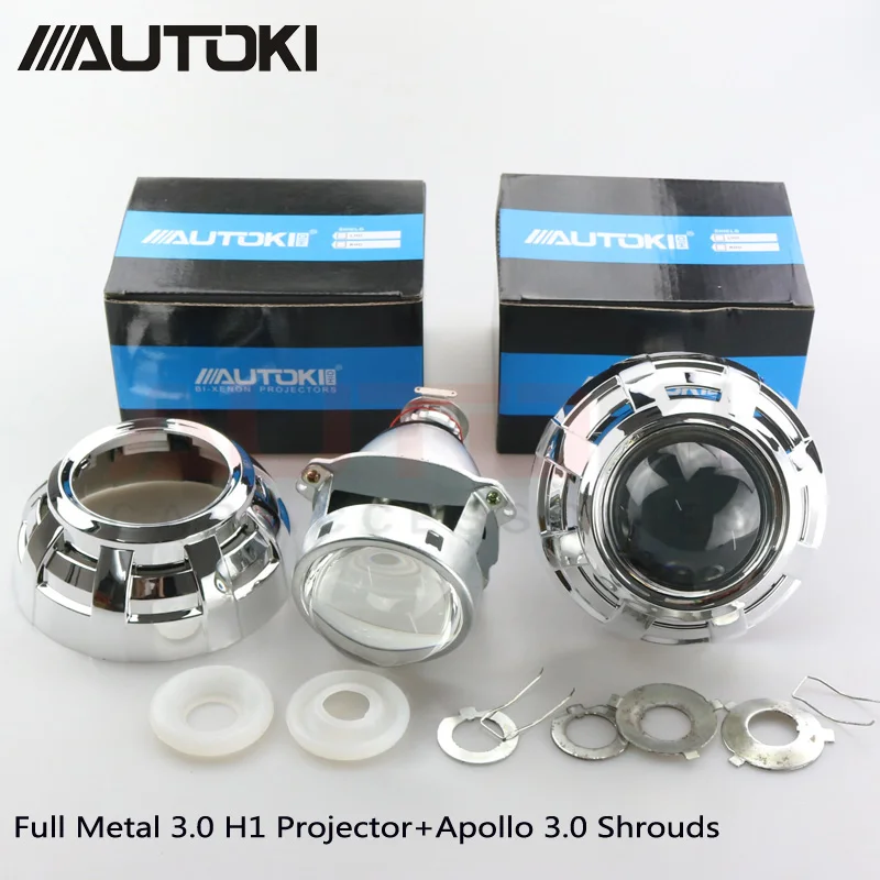 Car Styling Full Metal 3.0 inch HID Bi-xenon Headlight Projector Lens Fits Car headlight H4 H7 LHD RHD With Apollo 3.0 Shrouds
Car Styling Full Metal 3.0 inch HID Bi-xenon Headlight Projector Lens Fits Car headlight H4 H7 LHD RHD With Apollo 3.0 Shrouds