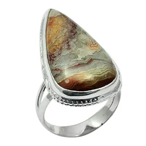 Genuine Mexican Laguna Lace Agate Ring 925 Sterling Silver,USA Size :6.5, 2SR0268
Genuine Mexican Laguna Lace Agate Ring 925 Sterling Silver,USA Size :6.5, 2SR0268