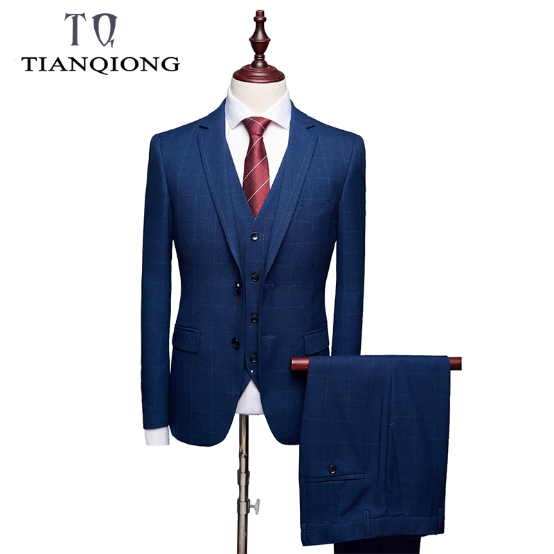 TIAN QIONG 2019 Slim Fit Plaid Suit Men Casual Business Formal Dress Suits for Men Fashion Latest Coat Pant Waistcoat Designs 
TIAN QIONG 2019 Slim Fit Plaid Suit Men Casual Business Formal Dress Suits for Men Fashion Latest Coat Pant Waistcoat Designs