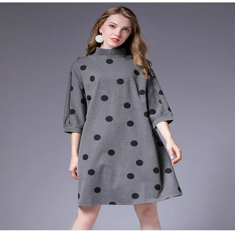 2019 Spring And Autumn Female Models Seven-point Sleeves Dot Print Fashion Dress Ladies Bottoming Shirt Women's Skirt
2019 Spring And Autumn Female Models Seven-point Sleeves Dot Print Fashion Dress Ladies Bottoming Shirt Women's Skirt