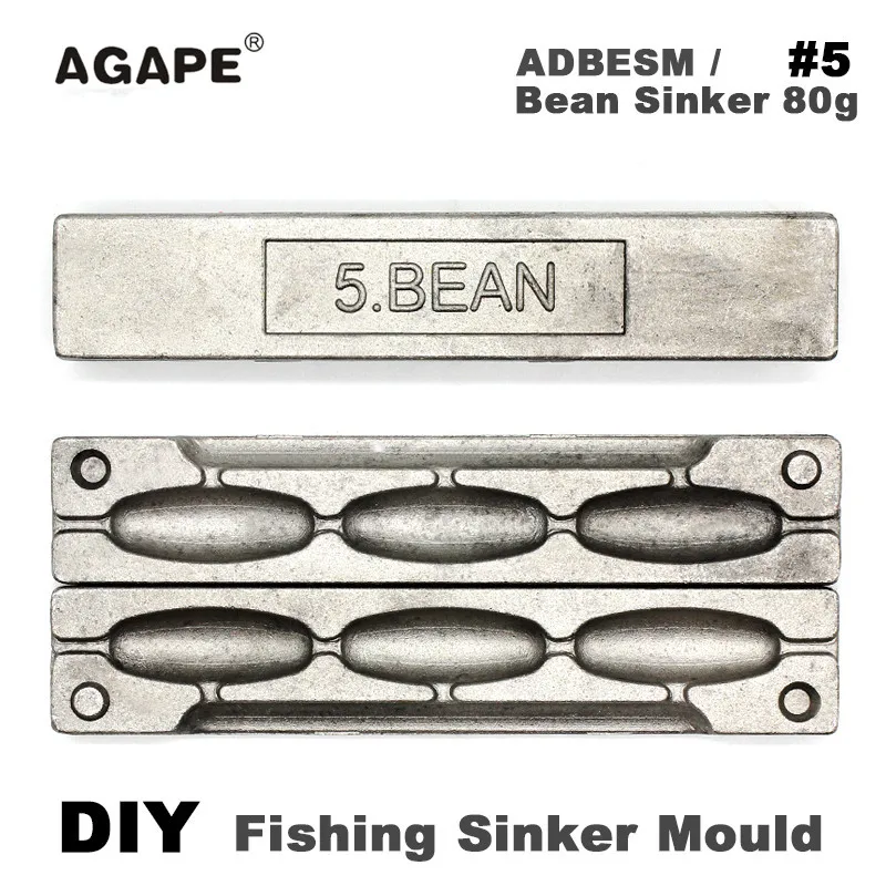 Агапе DIY Форма рыболовная грузила пресс-форма ADBESM/#5 формы для забрасывания бобов 80 г 3 полости
Агапе DIY Форма рыболовная грузила пресс-форма ADBESM/#5 формы для забрасывания бобов 80 г 3 полости