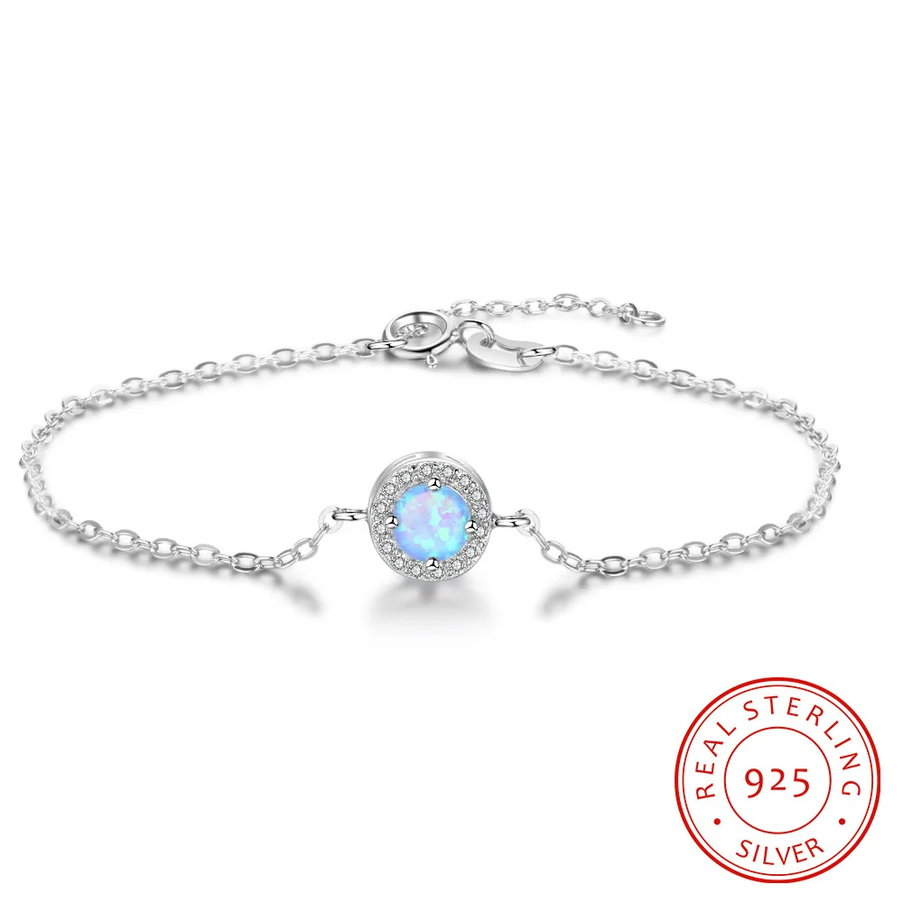 925 Sterling Silver Opal Rhinestone Round Zircon Charm Bracelet Adjustable Women Classic Vintage Opal Jewelry Bracelet
925 Sterling Silver Opal Rhinestone Round Zircon Charm Bracelet Adjustable Women Classic Vintage Opal Jewelry Bracelet