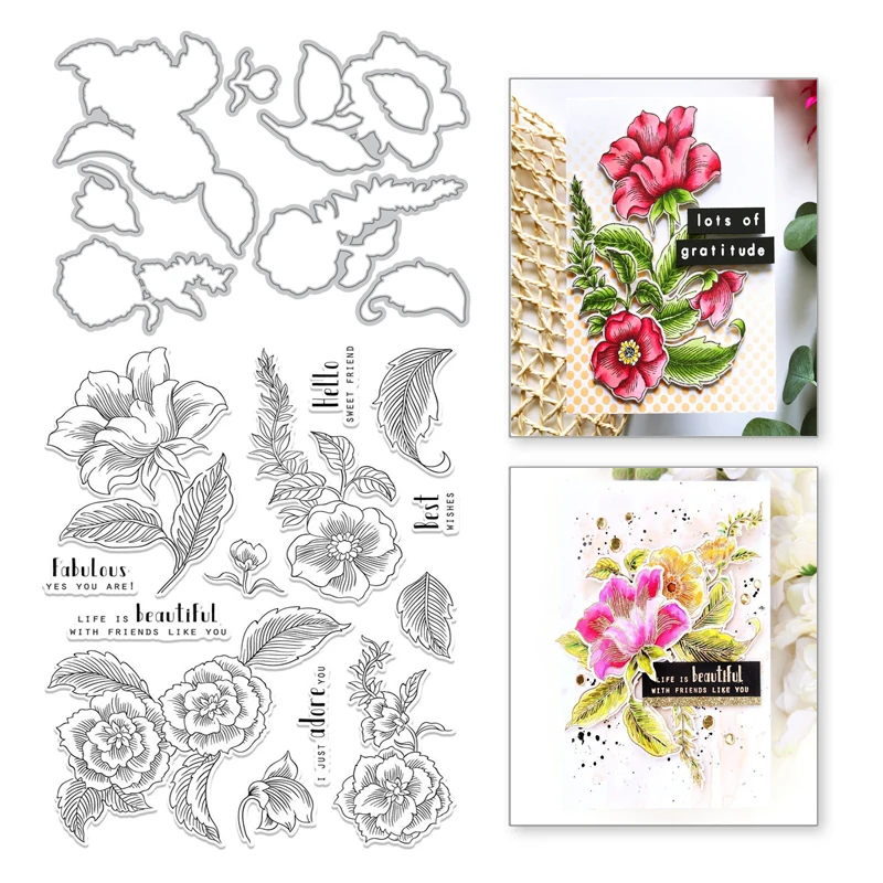 YaMinSanNiO Flower Metal Cutting Dies Leaves Clear Stamps Plants Scrapbooking For Making Card Decorative Embossing DIY Crafts
YaMinSanNiO Flower Metal Cutting Dies Leaves Clear Stamps Plants Scrapbooking For Making Card Decorative Embossing DIY Crafts