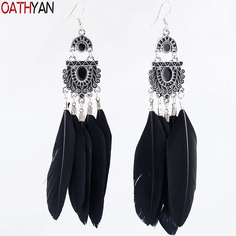 OATHYAN Fashion Handmade Black Feather Earrings For Women Vintage Gothic Baroque Pattern Enamel Drop Dangle Earrings Gift Brinco
OATHYAN Fashion Handmade Black Feather Earrings For Women Vintage Gothic Baroque Pattern Enamel Drop Dangle Earrings Gift Brinco