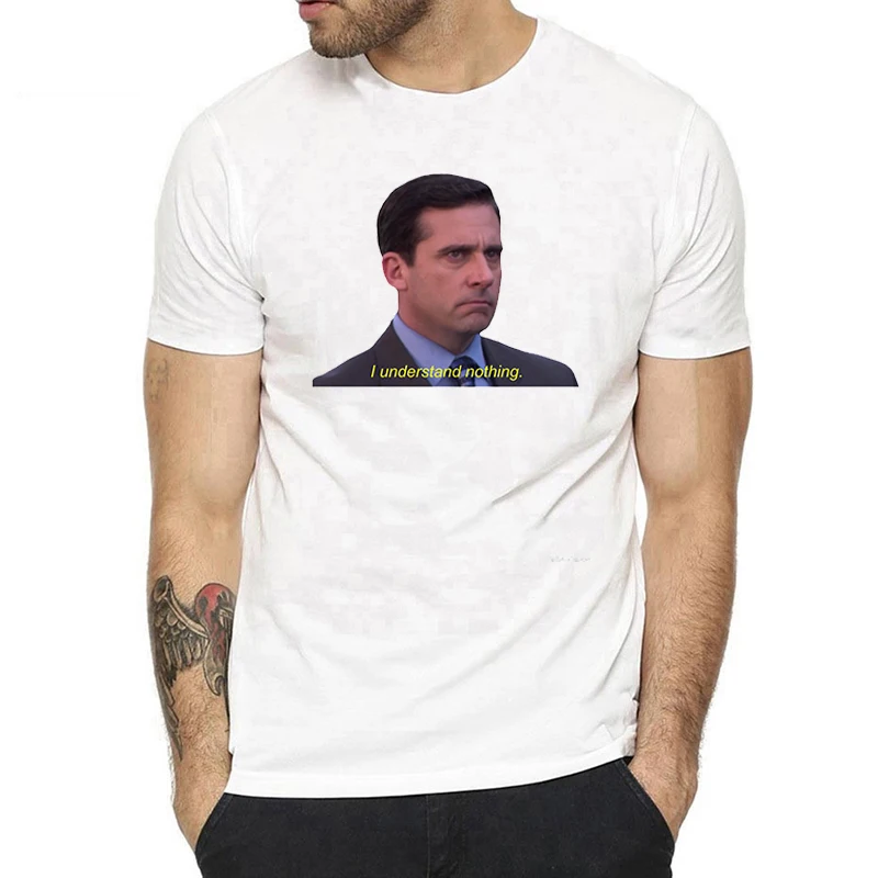 I Understand Nothing Michael Scott The Office Tv T Shirt Men Harajuku Streetwear Cotton Aesthetic Men T Shirt Camisetas Hombre
I Understand Nothing Michael Scott The Office Tv T Shirt Men Harajuku Streetwear Cotton Aesthetic Men T Shirt Camisetas Hombre