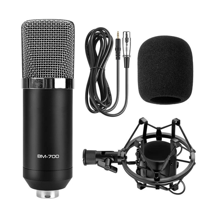 Ituf BM 700 Professional Condenser Microphone High Quality 3.5mm Wired Sound Recording microphone for computer Phantom power 
Ituf BM 700 Professional Condenser Microphone High Quality 3.5mm Wired Sound Recording microphone for computer Phantom power