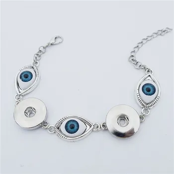 Evil Eye Bracelets 18mm Metal Snap Buttons Rhodium Sockets with Demon Eye Charms Handmade For Unisex Wholesale 12 Pieces / Set
Evil Eye Bracelets 18mm Metal Snap Buttons Rhodium Sockets with Demon Eye Charms Handmade For Unisex Wholesale 12 Pieces / Set