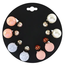 Korean Fashion Pink Imitation Pearl Ball Two Side Stud Earrings For Women 4 Pairs Elegant Double Sided Female Earring Wholesale
Korean Fashion Pink Imitation Pearl Ball Two Side Stud Earrings For Women 4 Pairs Elegant Double Sided Female Earring Wholesale