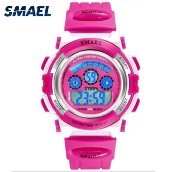 Girls Outdoor SMAEL LCD Digital Watches Children 50M Waterproof Wristwatches Shock Resistant Free Gift Box for Watches Girls0704
Girls Outdoor SMAEL LCD Digital Watches Children 50M Waterproof Wristwatches Shock Resistant Free Gift Box for Watches Girls0704