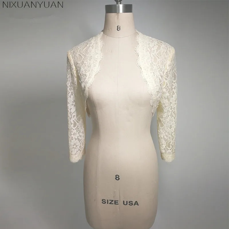 Elegant-2017-New-Shares-of-women-girls-3-4-long-sleeve-white-lace-shoulders-cropped-bolero