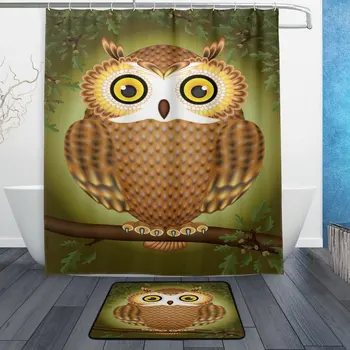 Cute Brown Owl on Tree Waterproof Polyester Fabric Shower Curtain with Hooks Doormat Bath Floor Mat Bathroom Home Decor
Cute Brown Owl on Tree Waterproof Polyester Fabric Shower Curtain with Hooks Doormat Bath Floor Mat Bathroom Home Decor