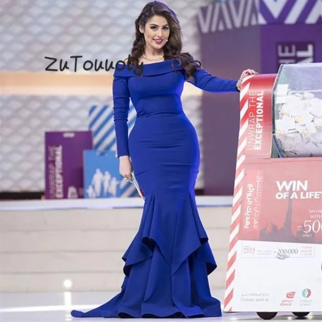 vestidos de fiesta de noche Royal Blue Arabic Mermaid Evening Dresses Long Sleeve Fishtail Tight largos robe de soiree longue
vestidos de fiesta de noche Royal Blue Arabic Mermaid Evening Dresses Long Sleeve Fishtail Tight largos robe de soiree longue