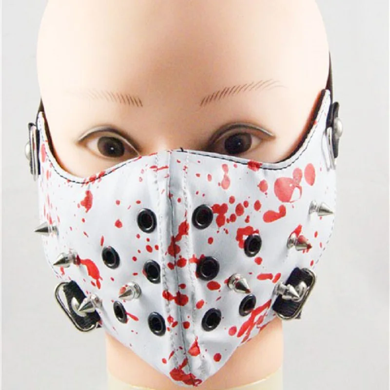 Women men new fashion trendsetter mask rivet punk rock Harajuku Color mixing red white leather face mask cool Moto cosplay lady
Women men new fashion trendsetter mask rivet punk rock Harajuku Color mixing red white leather face mask cool Moto cosplay lady