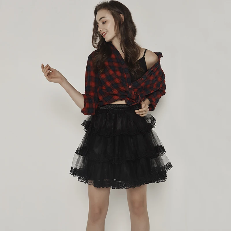 Casual Princess style Mesh Ball Gown 2019 New Lolita Pleated mini skirt Solid Nylon Lace Splice Short Tulle skirts
Casual Princess style Mesh Ball Gown 2019 New Lolita Pleated mini skirt Solid Nylon Lace Splice Short Tulle skirts