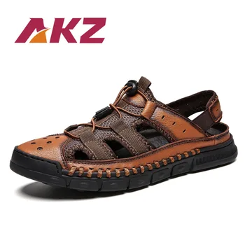 AKZ Men's sandals Genuine leather Summer Men Shoes Breathable Comfortable Light Beach Sandals Male Flats Outdoor Walking shoes
AKZ Men's sandals Genuine leather Summer Men Shoes Breathable Comfortable Light Beach Sandals Male Flats Outdoor Walking shoes