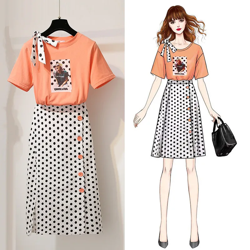 New Fashion 2 Pieses Skirt Sets Women Bow Tie Polka Dot Skirt Sets Elegant Casual T Shirt 2 Pieces Sets Summer Beach Outfits
New Fashion 2 Pieses Skirt Sets Women Bow Tie Polka Dot Skirt Sets Elegant Casual T Shirt 2 Pieces Sets Summer Beach Outfits