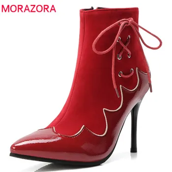 MORAZORA 2020 hot sale autumn winter shoes woman pointed toe high heels boots zip lace up fashion ankle boots for women red
MORAZORA 2020 hot sale autumn winter shoes woman pointed toe high heels boots zip lace up fashion ankle boots for women red