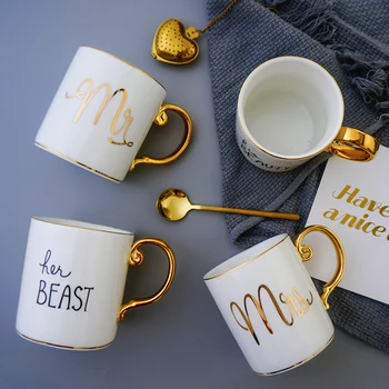 Luxury Gold His Beauty and Beast Mr and Mrs Diamond Porcelain Coffee Mug Tea Milk Ceramic Cups and Mugs Wedding Gift
Luxury Gold His Beauty and Beast Mr and Mrs Diamond Porcelain Coffee Mug Tea Milk Ceramic Cups and Mugs Wedding Gift