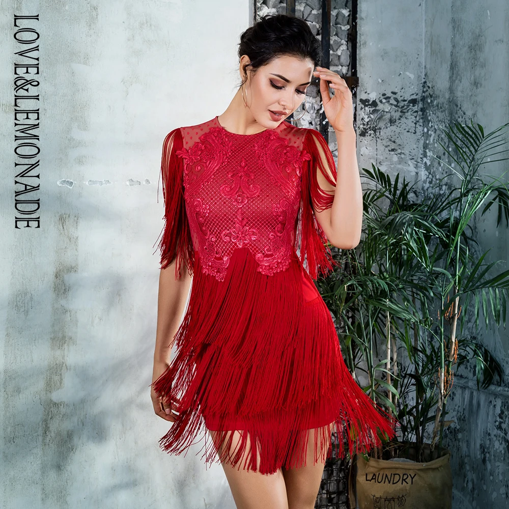 Love&Lemonade Red Round Neck Lace Fringed Decorative Dot Mesh Party Dress LM81272
Love&Lemonade Red Round Neck Lace Fringed Decorative Dot Mesh Party Dress LM81272