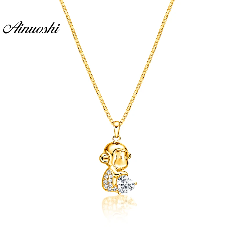 AINUOSHI 10K Solid Yellow Gold Pendant Lovely Monkey Pendant Heart Cut SONA Diamond Women Men Children Jewelry Separate Pendant
AINUOSHI 10K Solid Yellow Gold Pendant Lovely Monkey Pendant Heart Cut SONA Diamond Women Men Children Jewelry Separate Pendant