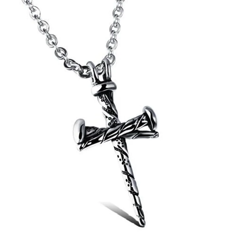 Punk Antique Silver Nail Cross Pendant Necklace Gothic Link Chain Cruz Necklace For Men Women Christ Jewelry Collier Ethnique
Punk Antique Silver Nail Cross Pendant Necklace Gothic Link Chain Cruz Necklace For Men Women Christ Jewelry Collier Ethnique