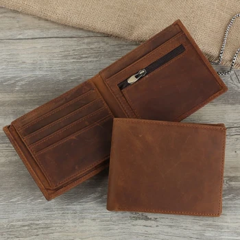 Brand Men Real Genuine Leather Wallet Crazy Horse Leather Purse with Zipper Coin Pocket Vintage Handmade Short Small Clutch 6004
Brand Men Real Genuine Leather Wallet Crazy Horse Leather Purse with Zipper Coin Pocket Vintage Handmade Short Small Clutch 6004