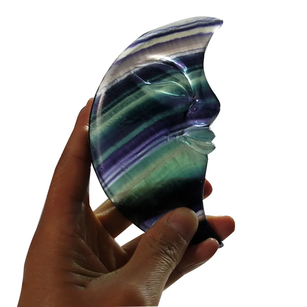 3 inch Natural Crystal Carving Color Fluorite Moon Healing Rainbow Fluorite High Quality Raw Stone Mineral Quartz
3 inch Natural Crystal Carving Color Fluorite Moon Healing Rainbow Fluorite High Quality Raw Stone Mineral Quartz