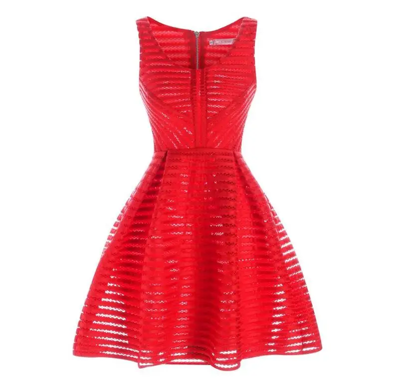 JOYINPARTY Textured Fit Flare Female summer dress hollowing O-neck Solid Sleeveless wear mini Black Red White Elegant Casual
JOYINPARTY Textured Fit Flare Female summer dress hollowing O-neck Solid Sleeveless wear mini Black Red White Elegant Casual