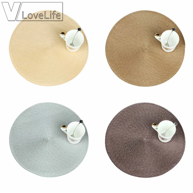 Round shape PP woven placemats wedding birthday party decoration Non-Slip Heat Resistant table mat home tableware mat supplies
Round shape PP woven placemats wedding birthday party decoration Non-Slip Heat Resistant table mat home tableware mat supplies