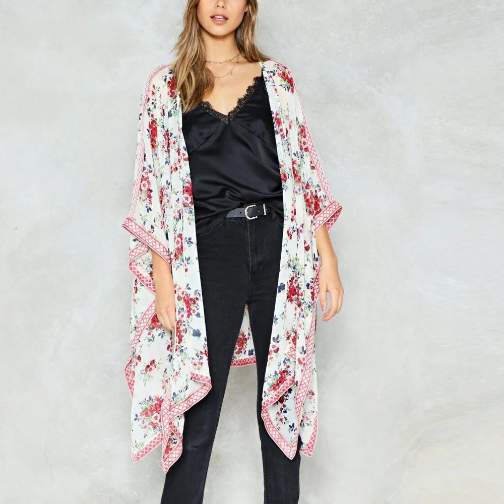 2019 Summer Women Floral Print Cardigan Bikini Cover Up Chiffon Beach Dress Shawl Kaftan Beach Tunics Swimsuit Pareos Bath Dress 
2019 Summer Women Floral Print Cardigan Bikini Cover Up Chiffon Beach Dress Shawl Kaftan Beach Tunics Swimsuit Pareos Bath Dress