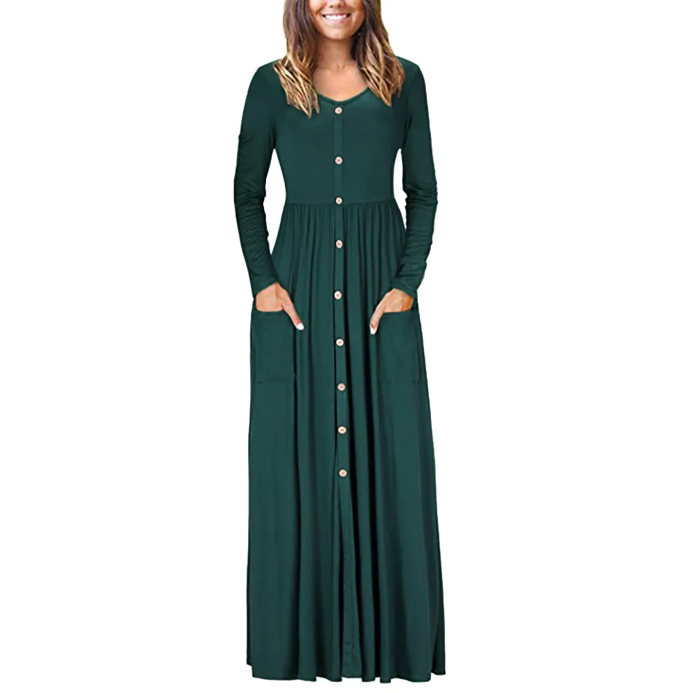 Robe Vintage Women Pure Button Dresses Fashion O Neck Long Sleeve Dress Holiday Beach Party Elegant Loose Dresses Vestidos
Robe Vintage Women Pure Button Dresses Fashion O Neck Long Sleeve Dress Holiday Beach Party Elegant Loose Dresses Vestidos