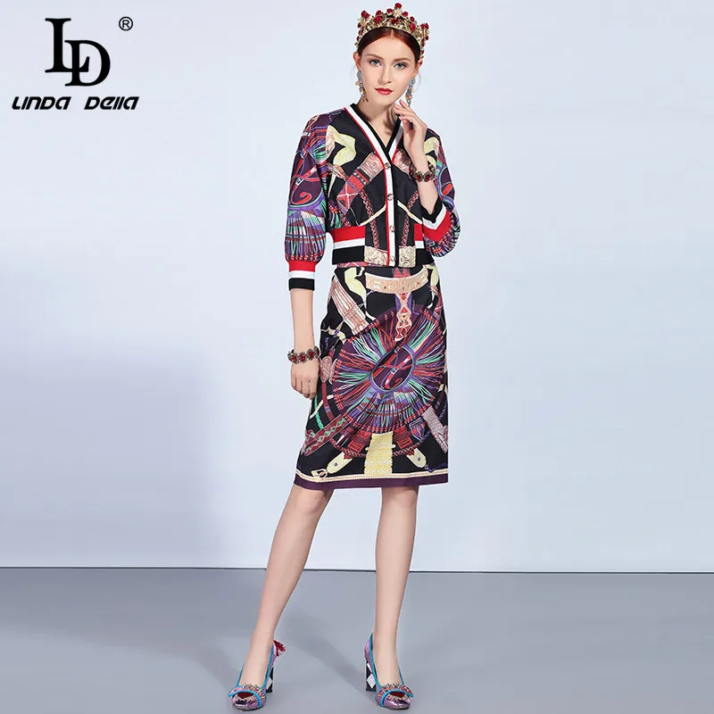 LD LINDA DELLA Autumn Winter Vintage Skirts Set Suit Women's Long Sleeve Printed Jackets + Skirts Two Pieces Sets
LD LINDA DELLA Autumn Winter Vintage Skirts Set Suit Women's Long Sleeve Printed Jackets + Skirts Two Pieces Sets