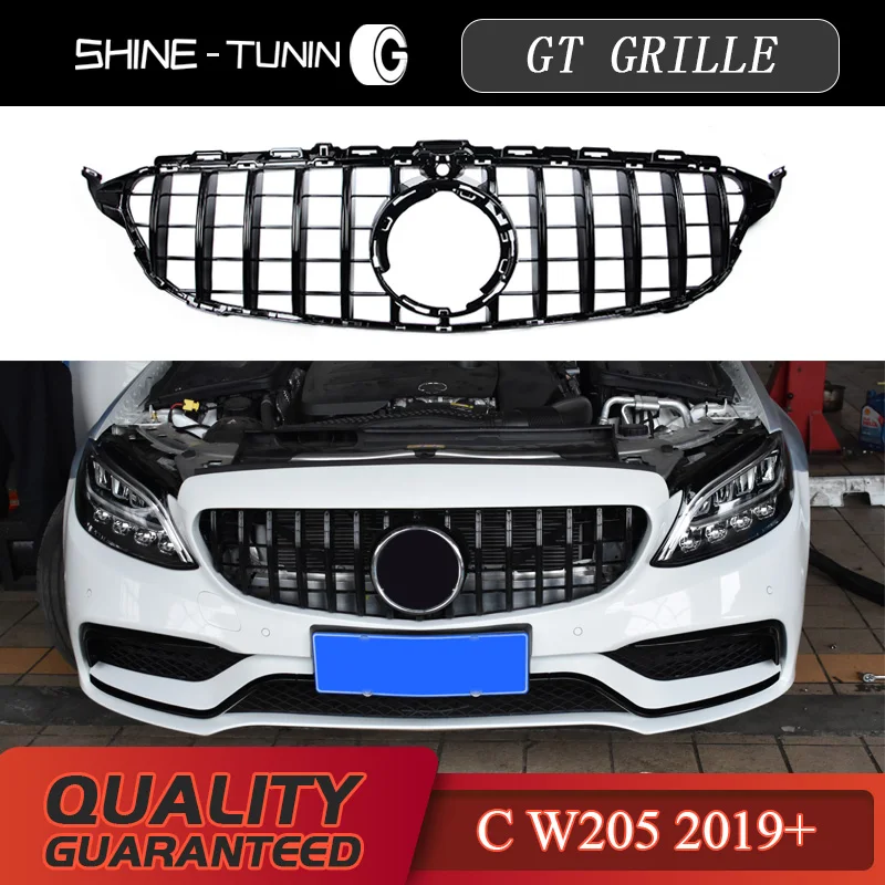 Suitable for M-B New C class W205 GT R GTR grill radiator gloss black grille 2019+ sports edition grille without emblem
Suitable for M-B New C class W205 GT R GTR grill radiator gloss black grille 2019+ sports edition grille without emblem